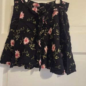 SO Black Skirt with Pink Floral Design
